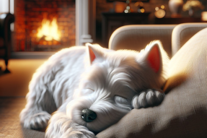 An image illustrating Qué hacer si tu Westie tiene pesadillas o llora dormido