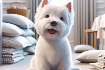 An image illustrating Cómo evitar que tu Westie destroce cojines o ropa