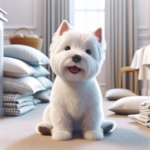 An image illustrating Cómo evitar que tu Westie destroce cojines o ropa