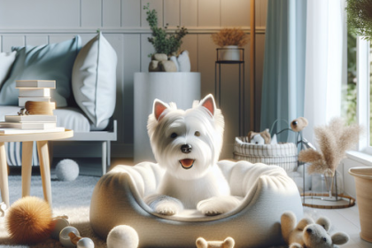 An image illustrating Cómo preparar un espacio tranquilo para tu Westie en casa