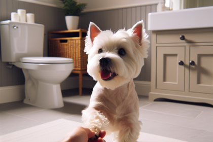 An image illustrating Por qué tu Westie te sigue al baño
