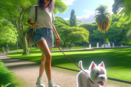 An image illustrating Cómo lograr que tu Westie camine junto a ti sin jalar