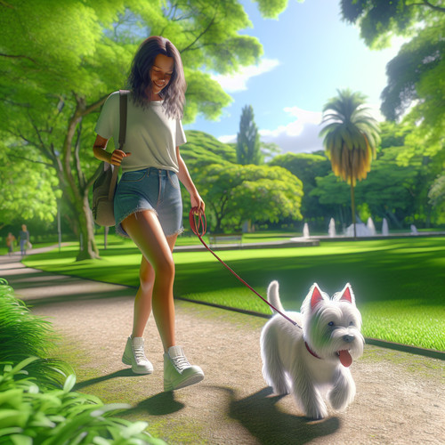 An image illustrating Cómo lograr que tu Westie camine junto a ti sin jalar