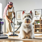 An image illustrating Cómo enseñar a tu Westie a no ladrar a la aspiradora