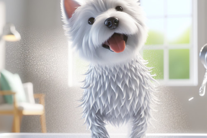 An image illustrating Por qué tu Westie se sacude tanto después del baño