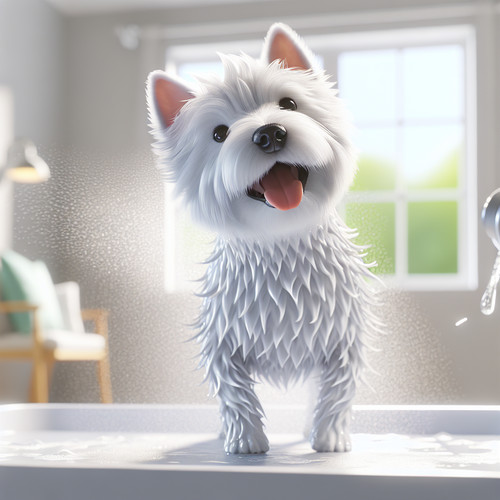 An image illustrating Por qué tu Westie se sacude tanto después del baño