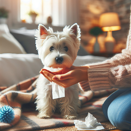 An image illustrating Qué hacer si tu Westie tiene tos o resfrío