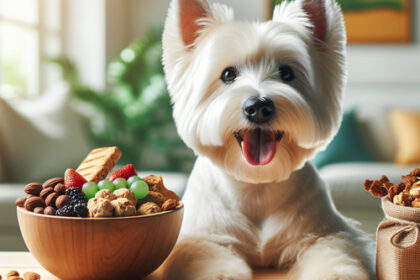An image illustrating Qué snacks naturales son mejores para premiar a un Westie