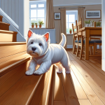 An image illustrating Cómo enseñar a tu Westie a usar escaleras