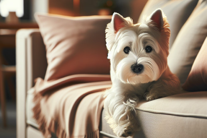 An image illustrating Cómo evitar que tu Westie salte del sofá bruscamente