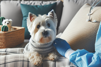 An image illustrating Cómo cuidar a un Westie después de una cirugía