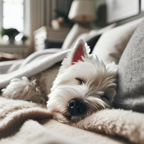 An image illustrating Qué hacer si tu Westie respira raro al dormir