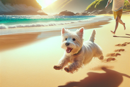 An image illustrating Playas pet friendly en Chile para llevar a tu Westie