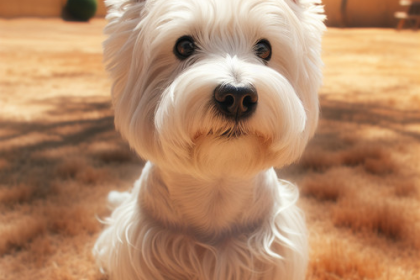 An image illustrating Cómo cuidar el pelo blanco del Westie en clima seco de Santiago